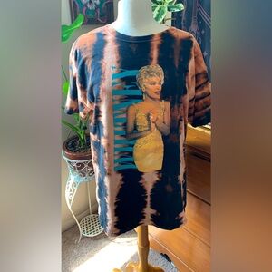 Custom reverse Dye, Whitney Houston graphic tea